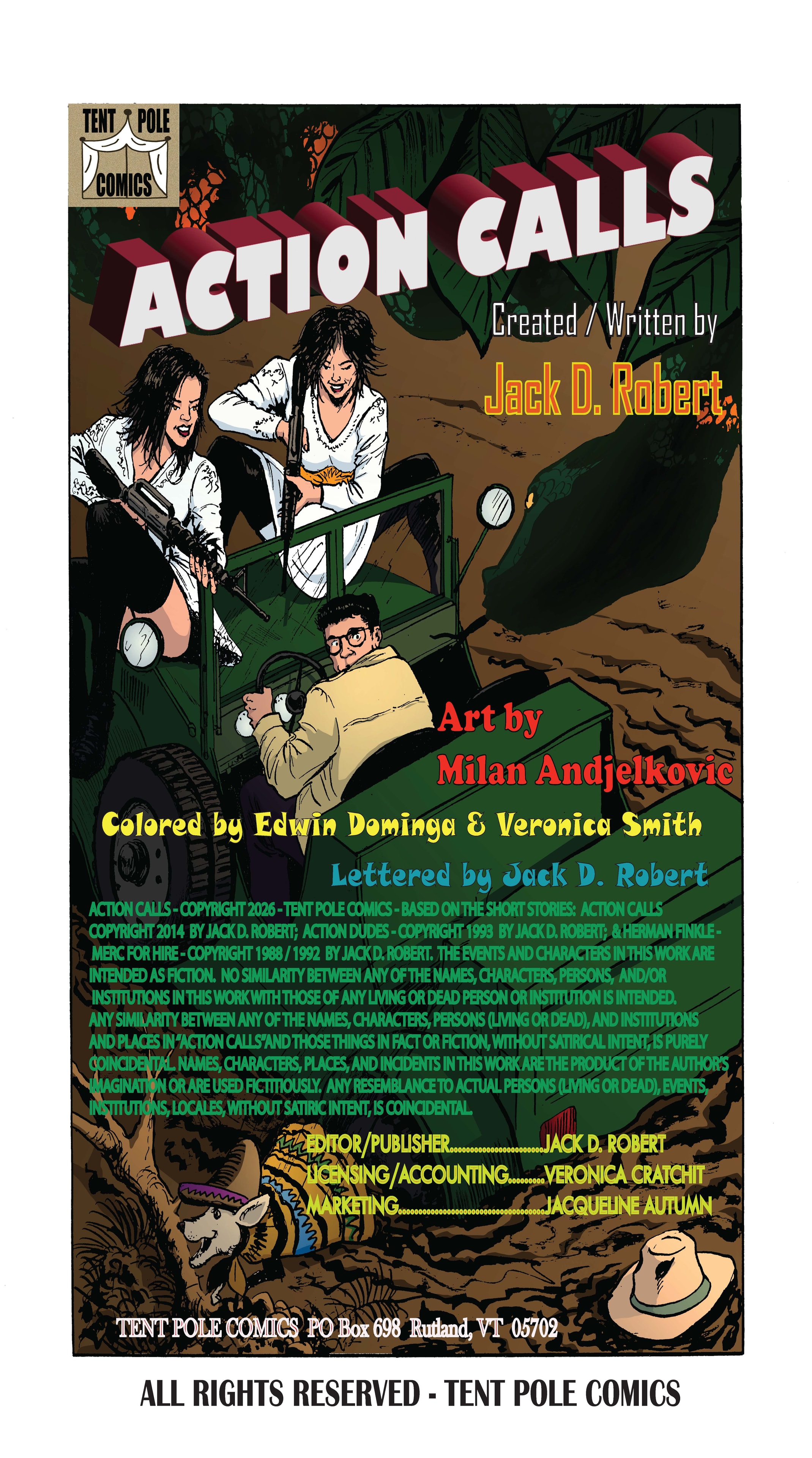 Action Calls — Inside front cover credits page
